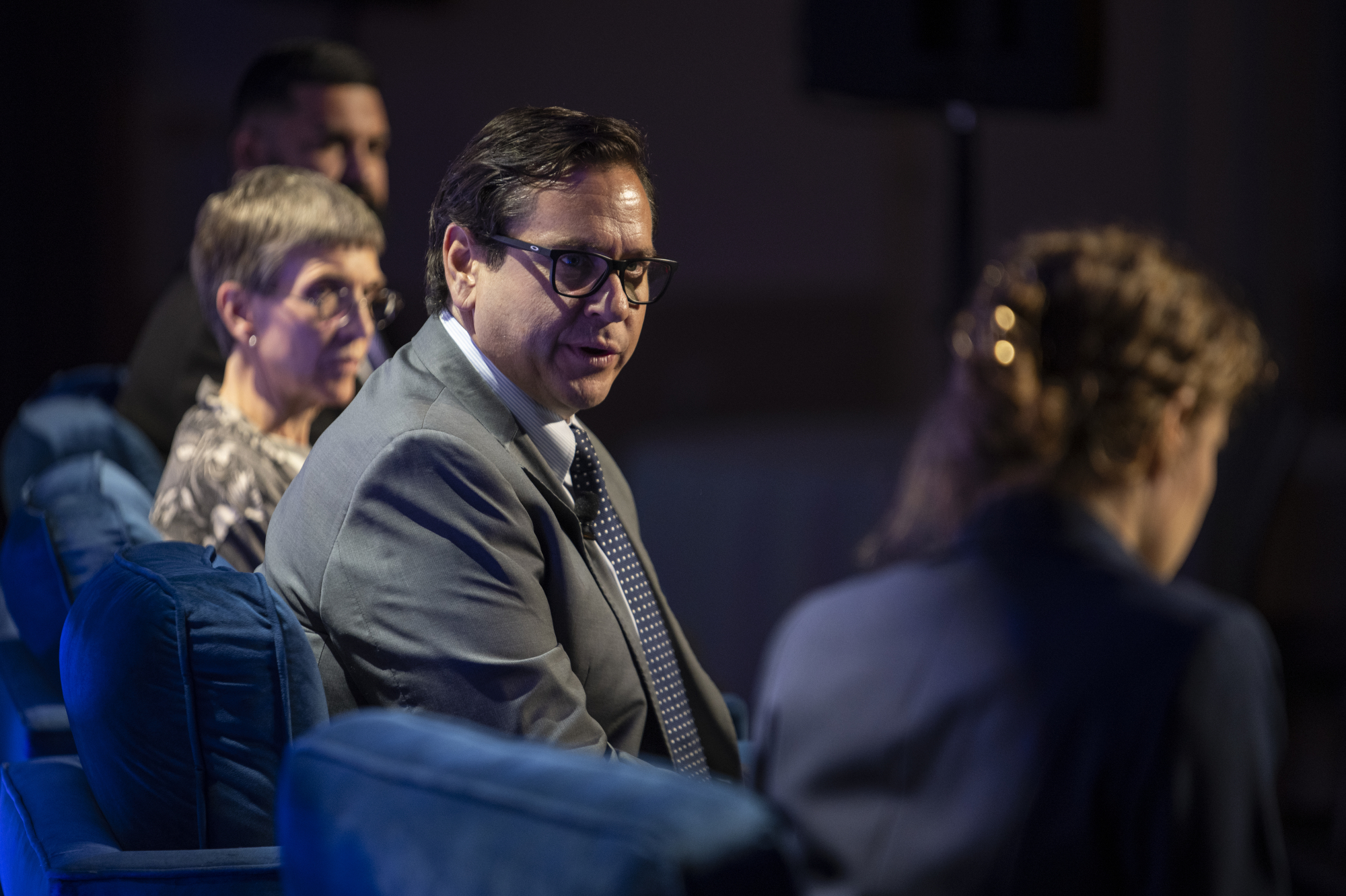 Secretary of State Cisco Aguilar speaks during an IndyFest panel.