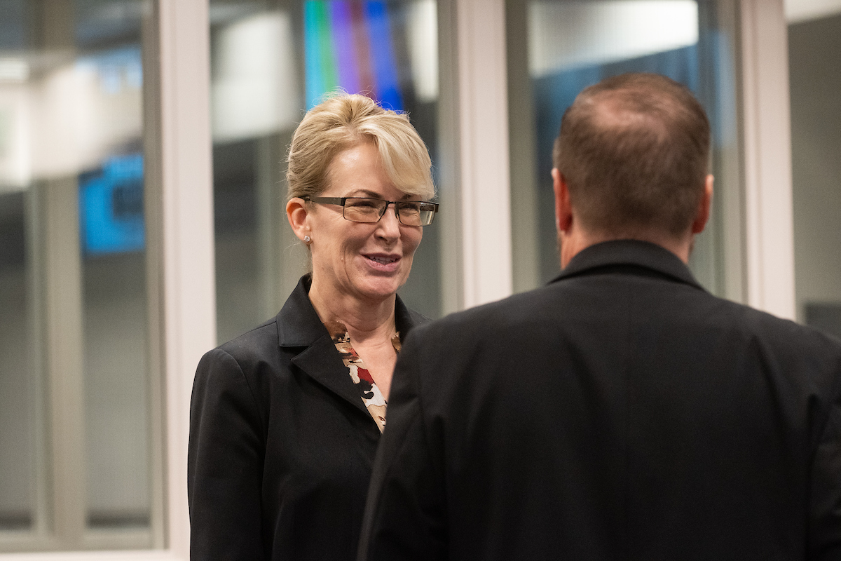Sen. Lori Rogich (R-Las Vegas) inside the Legislature in Carson City.
