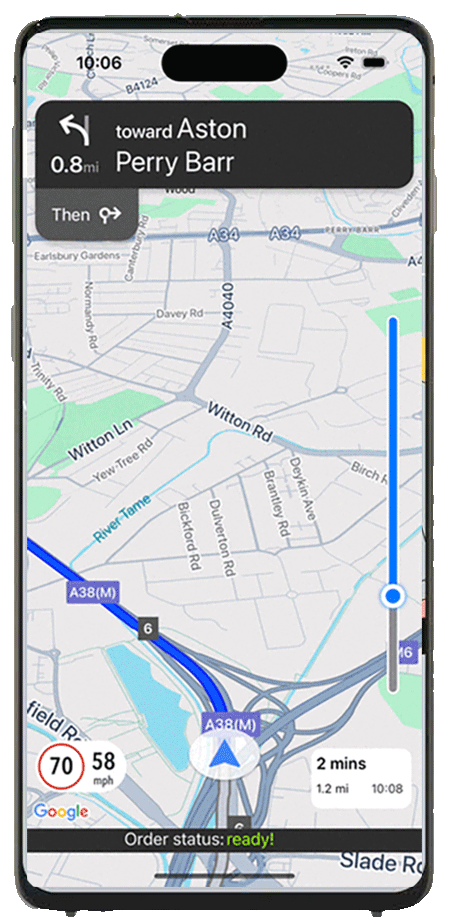 Customized navigation in-progress