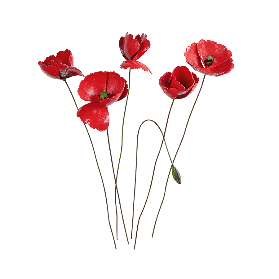 Gartensteckerset: «Roter Mohn», 6-teilig Gartensteckerset: «Roter Mohn», 6-teilig