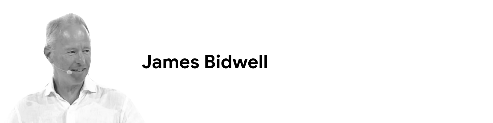 Black-and-white headshot of James Bidwell, chair of Springwise.