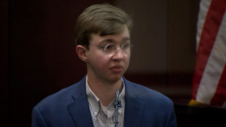 A man testifies in court