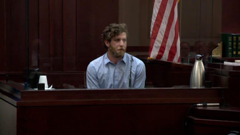 A man testifies in court